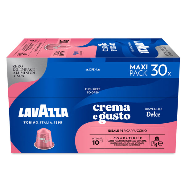 Lavazza Dolce Maxi Pack – 30 Aluminium Nespresso compatible coffee cap –  Coffee Capsules Direct