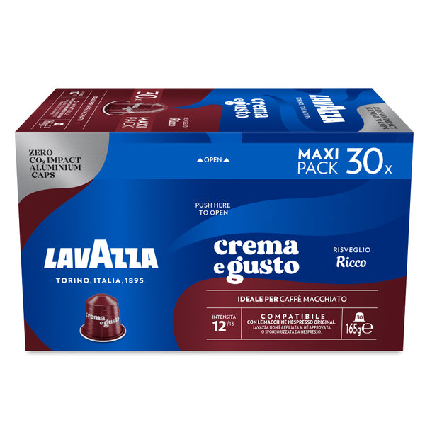 Lavazza Ricco Maxi Pack – 30 Aluminium Nespresso compatible coffee cap –  Coffee Capsules Direct