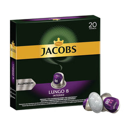 Jacobs Lungo 8 Intenso - 20 Aluminium Nespresso compatible coffee capsules thumbnail