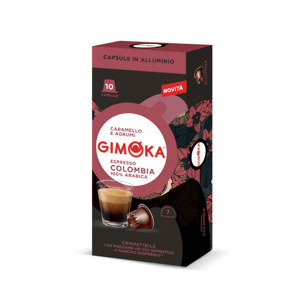 Gimoka Colombia - 10 Aluminium Nespresso compatible coffee capsules