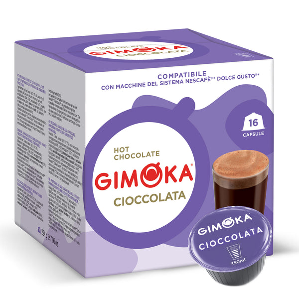 Gimoka Hot Chocolate - 16 Nescafe Dolce Gusto compatible coffee capsules