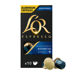 L'OR Ristretto Decaf - 10 Aluminium Nespresso compatible coffee capsules thumbnail