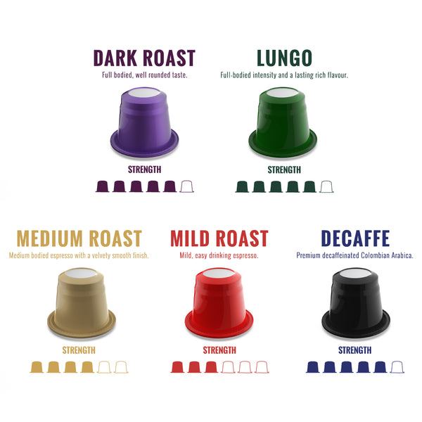 Variety Pack - 50 Nespresso compatible coffee capsules