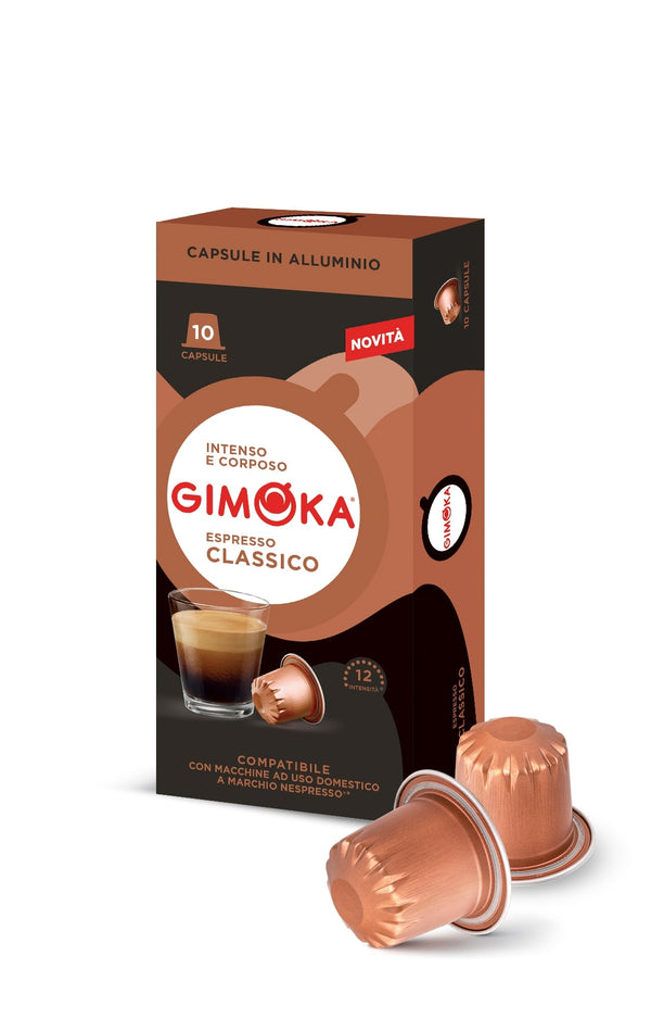 Gimoka Classico - 10 Aluminium Nespresso compatible coffee capsules