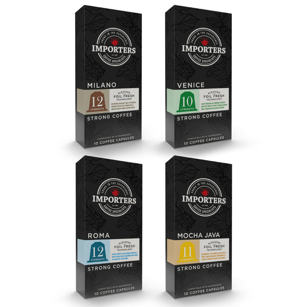 Importers Coffee Variety - 40 Nespresso compatible coffee capsules