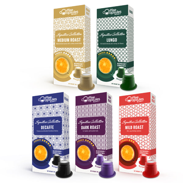 Variety Pack - 50 Nespresso compatible coffee capsules