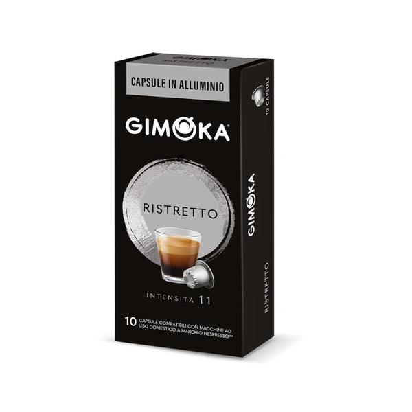 Gimoka Ristretto - 10 Aluminium Nespresso compatible coffee capsules