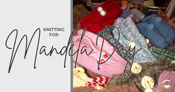 Knitting for Mandela Day - a loving family knits for Charity