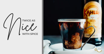 Warm winter coffee with spices and spirit