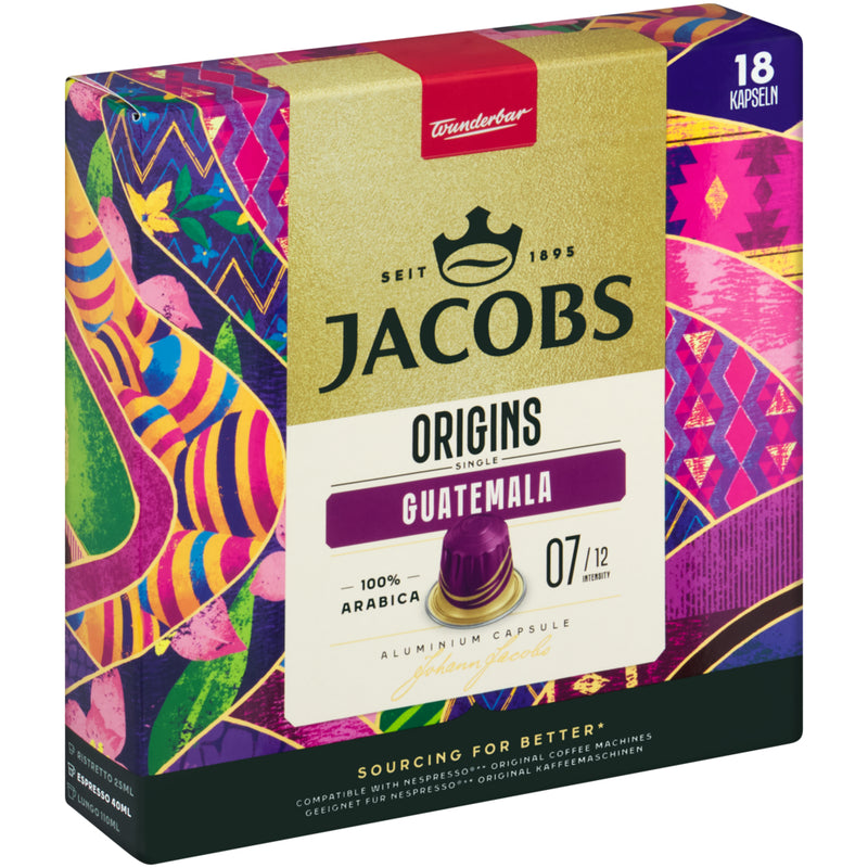 Jacobs Guatemala - Aluminium Nespresso compatible coffee capsules (18 Pack)
