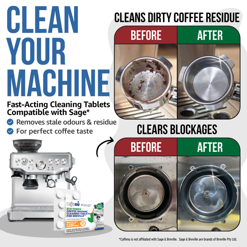 Caffenu Eco Power Coffee Cleaning Tablets for Breville Espresso machines