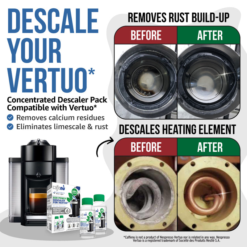 Caffenu Eco Descaler for Nespresso Vertuo - Value pack (4 Uses)