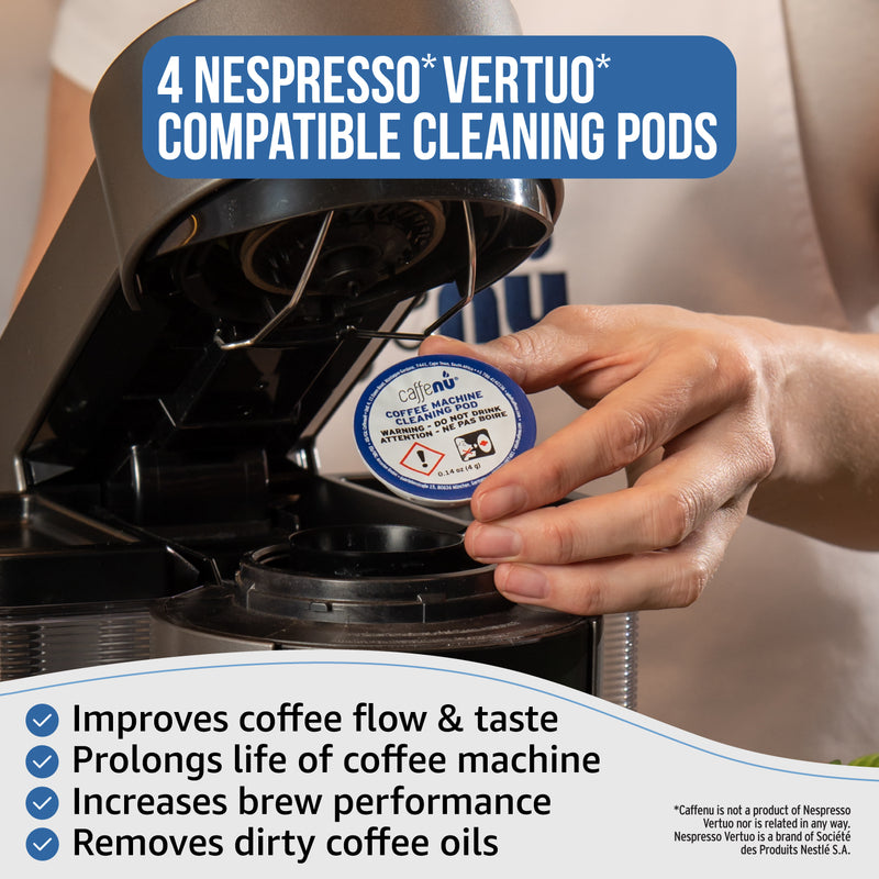 Caffenu Coffee Machine Cleaning Pods - Nespresso Vertuo compatible