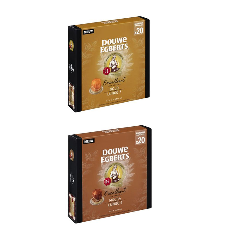 Douwe Egberts Variety Bulk pack - 40 Aluminium Nespresso compatible coffee capsules