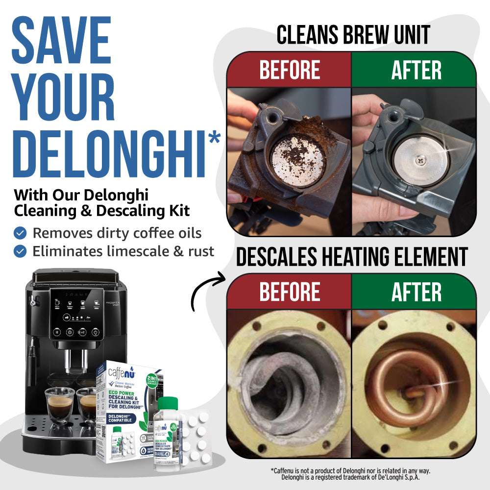 Caffenu Cleaning and Descaling Kit for Delonghi – Coffee Capsules
