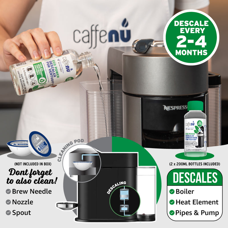 Caffenu Eco Descaler for Nespresso Vertuo - Value pack (4 Uses)
