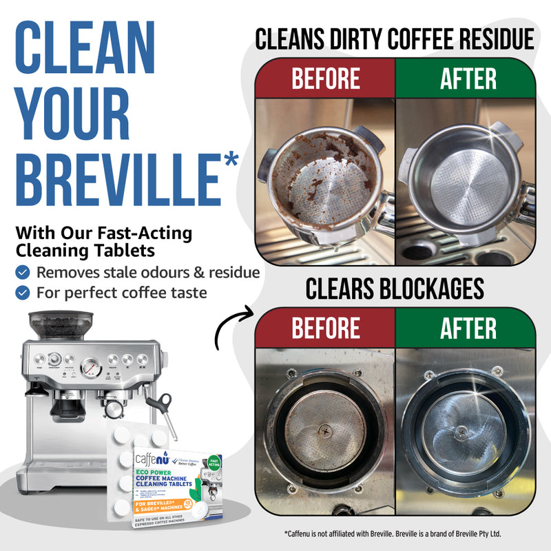 Caffenu Eco Power Coffee Cleaning Tablets for Breville Espresso machines