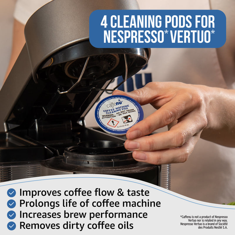 Caffenu Coffee Machine Cleaning Pods - Nespresso Vertuo compatible