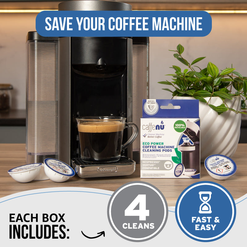 Caffenu Coffee Machine Cleaning Pods - Nespresso Vertuo compatible