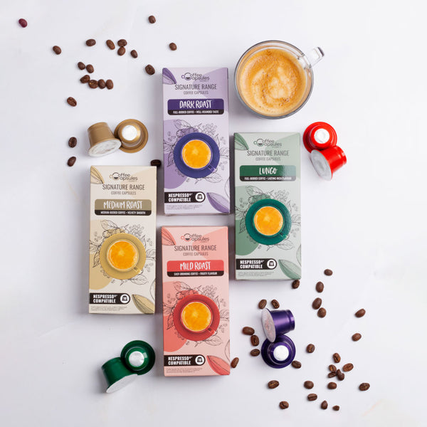 Variety Pack (no Decaffe) - 50 Nespresso compatible coffee capsules