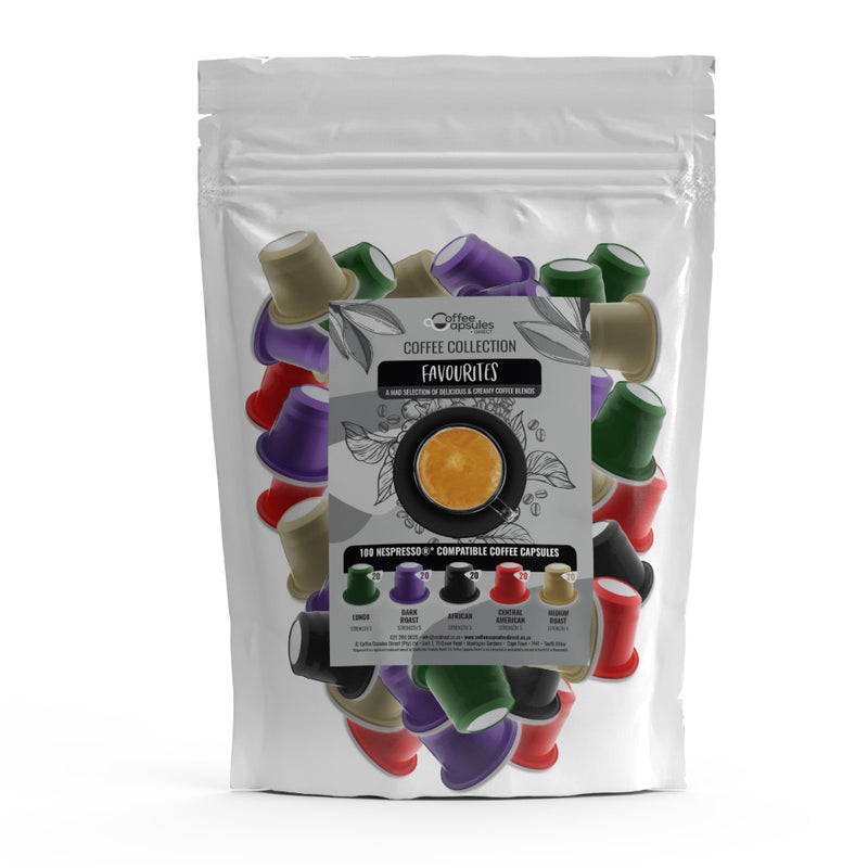 Coffee Collection Favourites - 100 Nespresso compatible coffee capsules
