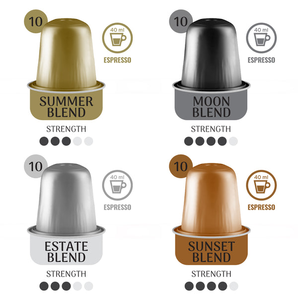 Platinum Harvest Selection - 40 Aluminium Nespresso Compatible Coffee Capsules