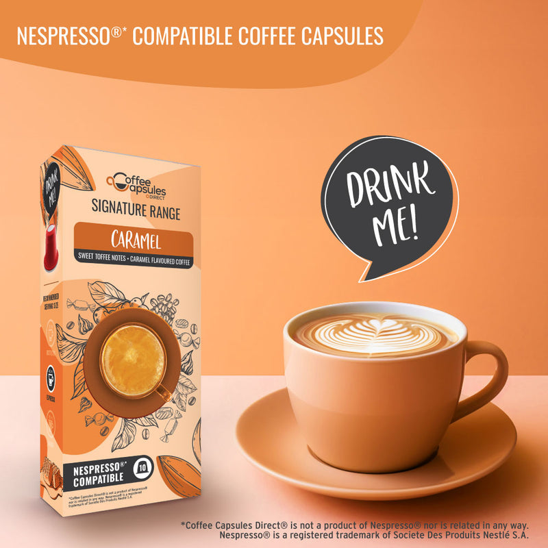 Caramel Coffee - 10 Nespresso compatible coffee capsules