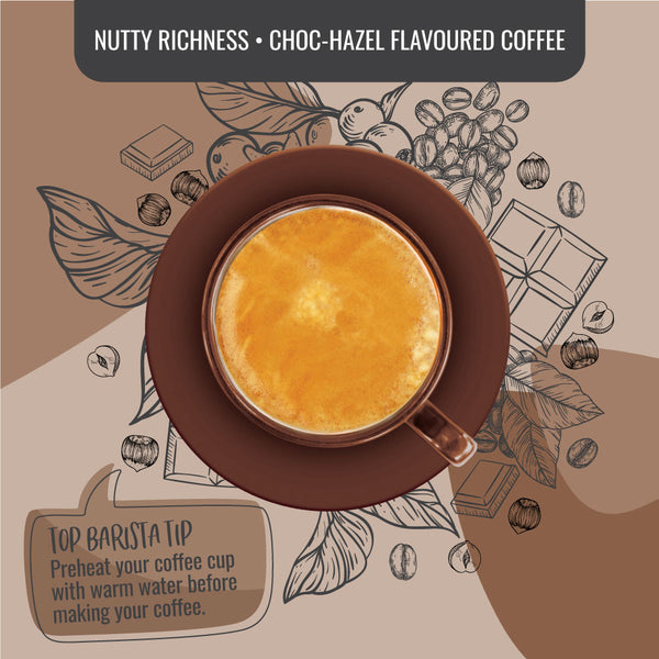 Choc Hazelnut Coffee - 10 Nespresso compatible coffee capsules