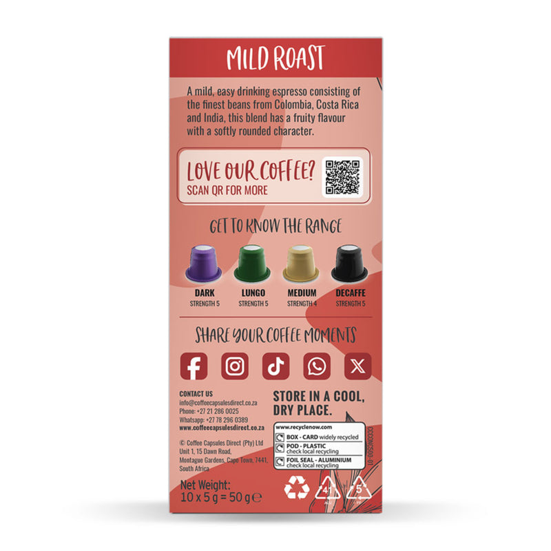 Mild Roast - Nespresso compatible coffee capsules