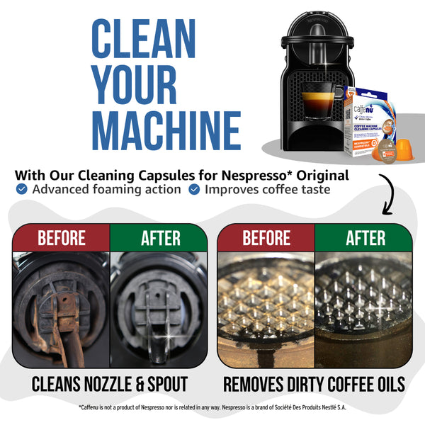 Caffenu Coffee Machine Cleaning Capsules - Nespresso compatible