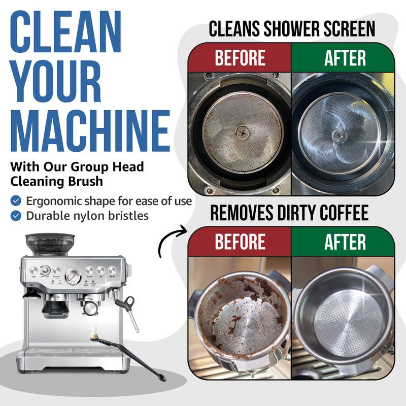 Caffenu Espresso Coffee Machine Group Head Cleaning Brush + Extra Head