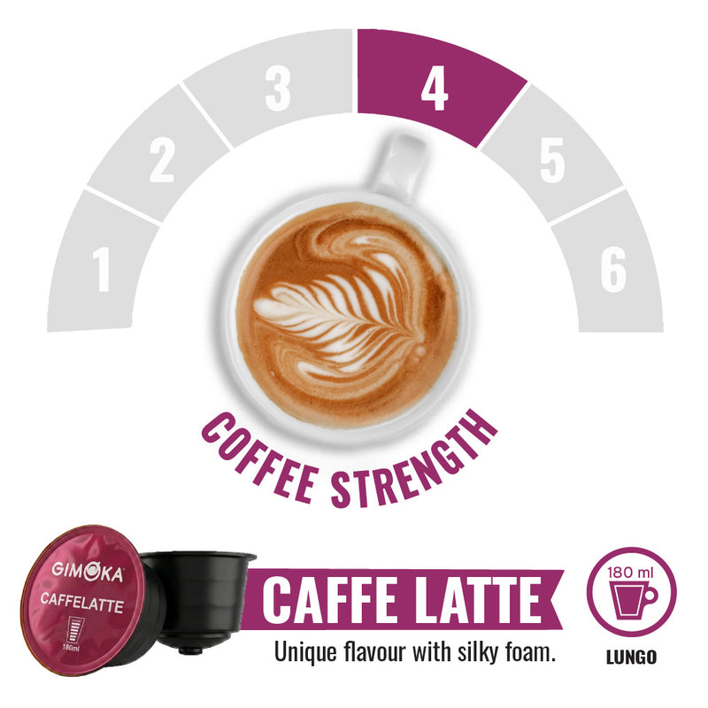 Gimoka Caffe Latte - 16 Nescafe Dolce Gusto compatible coffee capsules