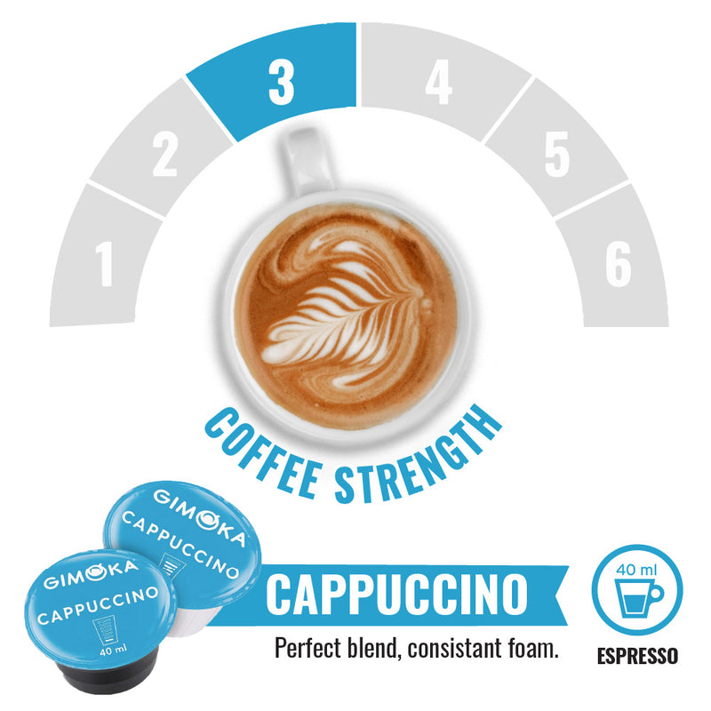 Gimoka Cappuccino - 16 Nescafe Dolce Gusto compatible coffee capsules