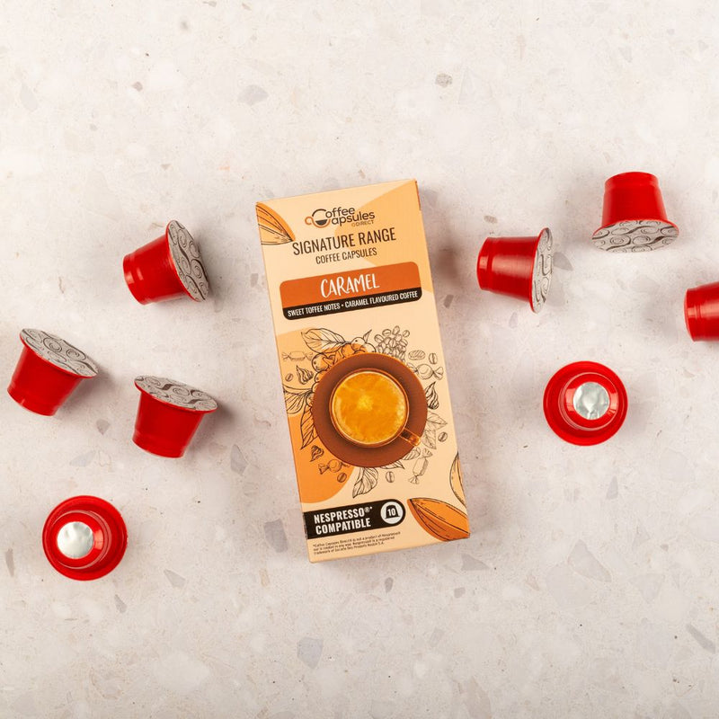 Caramel Coffee & Syrup Bundle - 40 Nespresso compatible coffee capsules