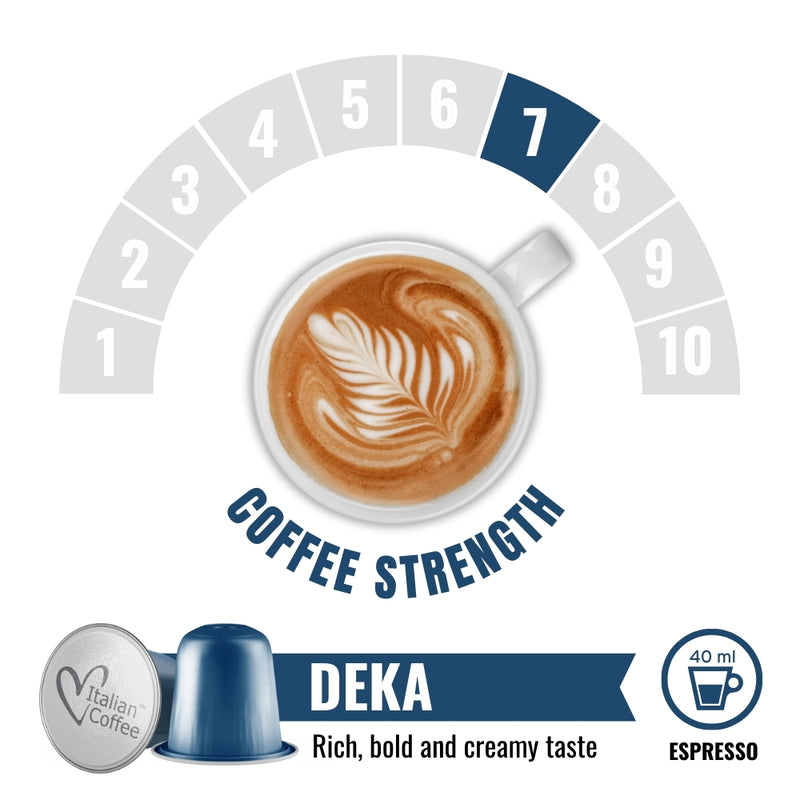 Italian Coffee Verona Deka - 10 Aluminium Nespresso compatible coffee capsules