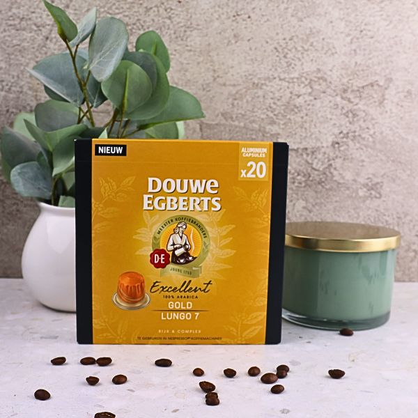 Douwe Egberts Excellence Gold - Aluminium Nespresso compatible coffee capsules (20 Pack)