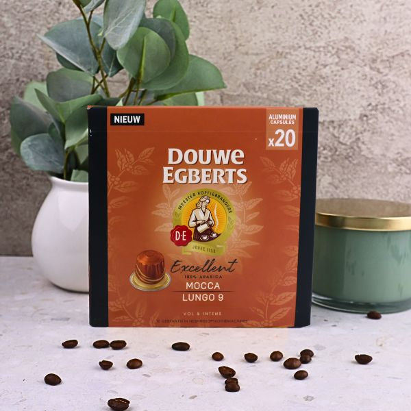 Douwe Egberts Excellence Mocca - Aluminium Nespresso compatible coffee capsules (20 Pack)