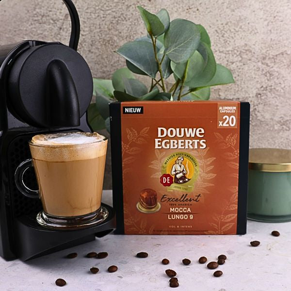 Douwe Egberts Excellence Mocca - Aluminium Nespresso compatible coffee capsules (20 Pack)