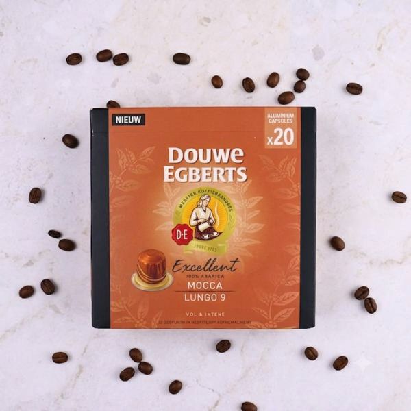 Douwe Egberts Excellence Mocca - Aluminium Nespresso compatible coffee capsules (20 Pack)