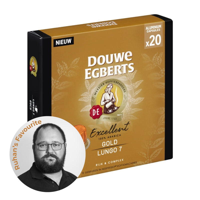 Douwe Egberts Excellence Gold - Aluminium Nespresso compatible coffee capsules (20 Pack)