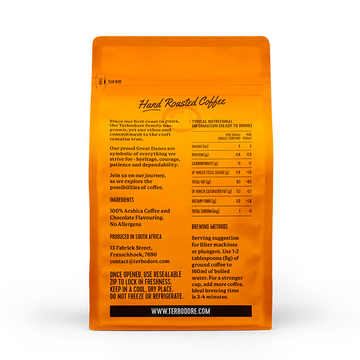 Terbodore Dutch Chocolate Coffee Beans - 250g