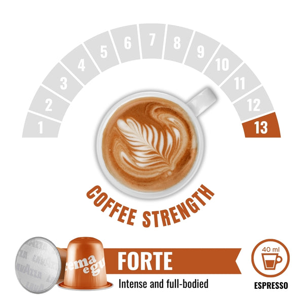 Lavazza Forte Maxi Pack – 30 Aluminium Nespresso compatible coffee capsules