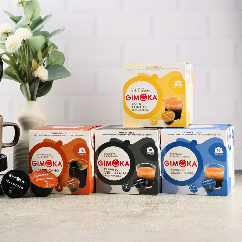 Gimoka Coffee Variety - 64 Nescafe Dolce Gusto compatible coffee capsules