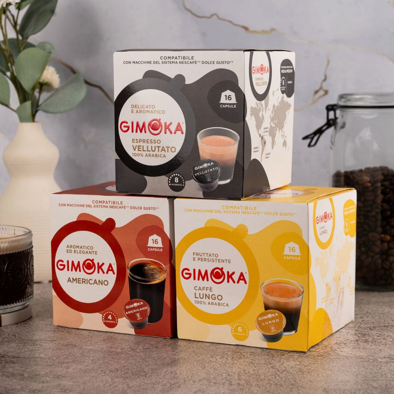Gimoka Coffee Variety (No Decaffe) - 48 Nescafe Dolce Gusto compatible coffee capsules