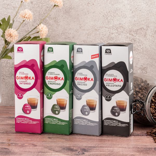 Gimoka Coffee Variety (no Decaffe) - 40 K-fee & Caffitaly compatible coffee capsules