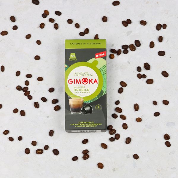 Gimoka Brasile - 10 Aluminium Nespresso compatible coffee capsules