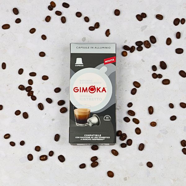 Gimoka Ristretto - 10 Aluminium Nespresso compatible coffee capsules