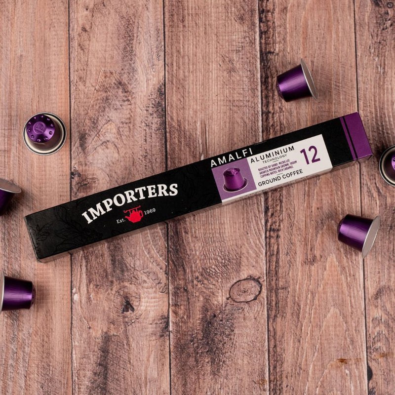 Importers Amalfi - 10 Aluminium Nespresso compatible coffee capsules