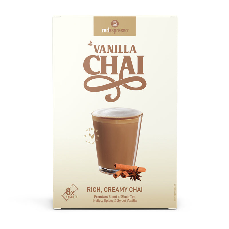 red espresso - Instant Vanilla Chai Latte Sachets Vegan friendly 8 x 22g
