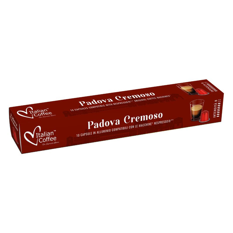 Italian Coffee Padova Cremoso - 10 Aluminium Nespresso compatible coffee capsules